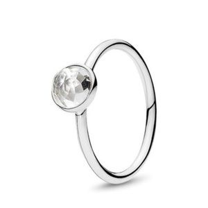 PANDORA DROPLET RING, ROCK CRYSTAL